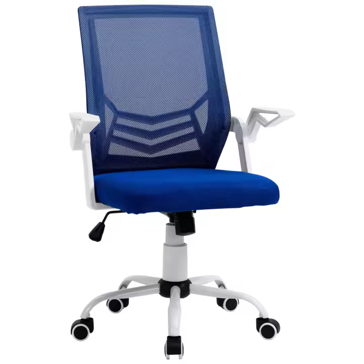 Vinsetto Silla de Oficina Ergonómica Silla Escritorio Giratoria con Altura Ajustable Reposabrazos Abatible Soporte Lumbar Transpirable para Adolescentes Adultos 62,5x55x94-104 cm - 1