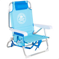 Aktive - Silla de playa multiposición con mochila, 50x54x80 cm, estructura resistente, 5 posiciones, convertible en tumbona, muebles playa, silla plegable azul - details 0