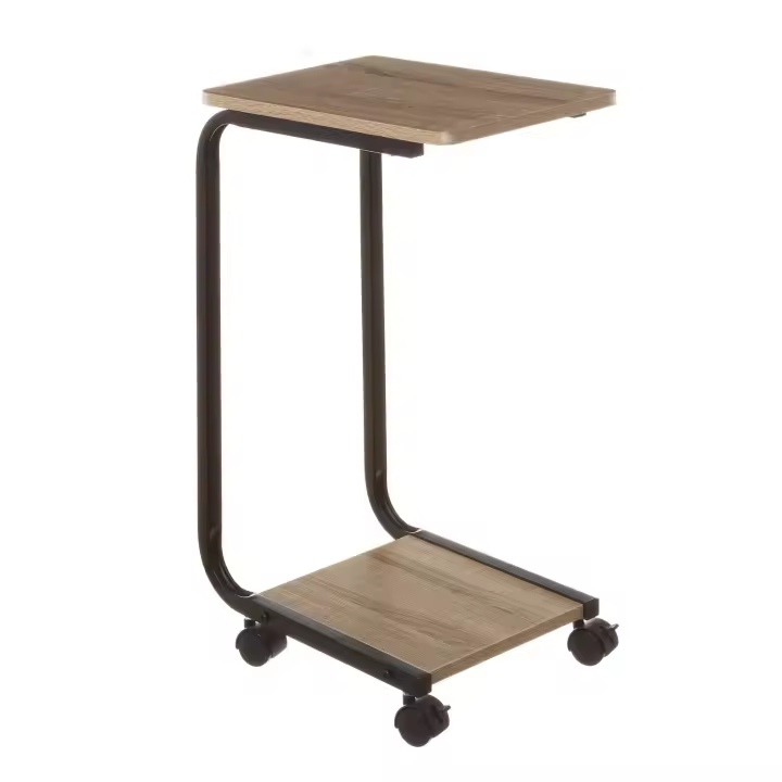 Mesita Auxiliar de Metal Moderna Negra de 65x40x27 cm -DAMDAM GO - 1