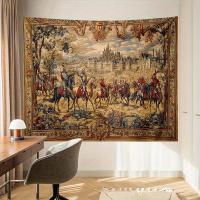 VIKAMA Tapiz Medieval De Caballero Castillo Estilo Clásico Europeo Retro Para Decoración De Sala De Estar Y Estancia Colgante De Pared - details 1