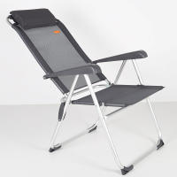 Aktive - Silla de camping plegable con respaldo reclinable 5 posiciones, 44x55x101 cm, fabricada de aluminio y textileno, con cojín y topes antivuelco, máx. 110 kg, sillas de playa, sillas plegables, accesorios verano - details 2