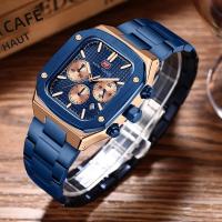 Reloj De Pulsera Para Hombre MINI FOCUS Resistente Al Agua Con Caja De Acero Inoxidable Y Dial Cuadrado Y Rombo Multifuncional - details 1