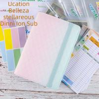 Cuaderno De Ledger A6 De Cuero PU Macaron Con Zip Bag Para Presupuesto Y Cuentas Grado De Gradiente Libre De Hojas - details 10