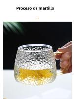 Taza De Café Con Patrón De Martillo 350ml/400ml Vidrio Resistente Al Calor Con Asa Para Bebidas Y Jugo Uso Doméstico Y Cócteles - details 4