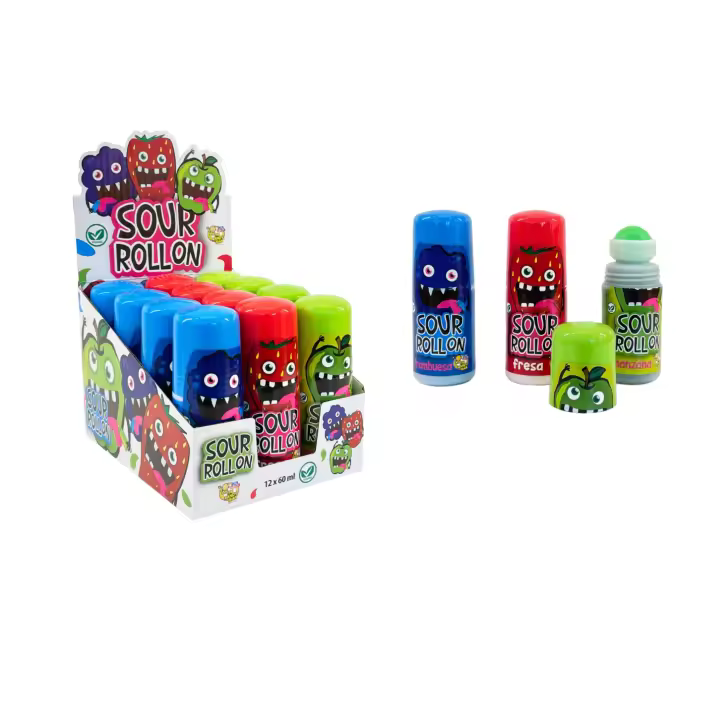 Sour Roll On Candy 40 ml caja 15 unidades| Caramelo Líquido Ácido | Sabores Surtidos | Golosina Original - 1