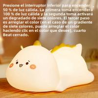 Lámpara Nocturna De Silicona Dinosaurio Luz De Noche Animal Toque Sensor Para Dormitorio Niños Niñas Niños Regalo De Cumpleaños Decoración De Camping - details 8