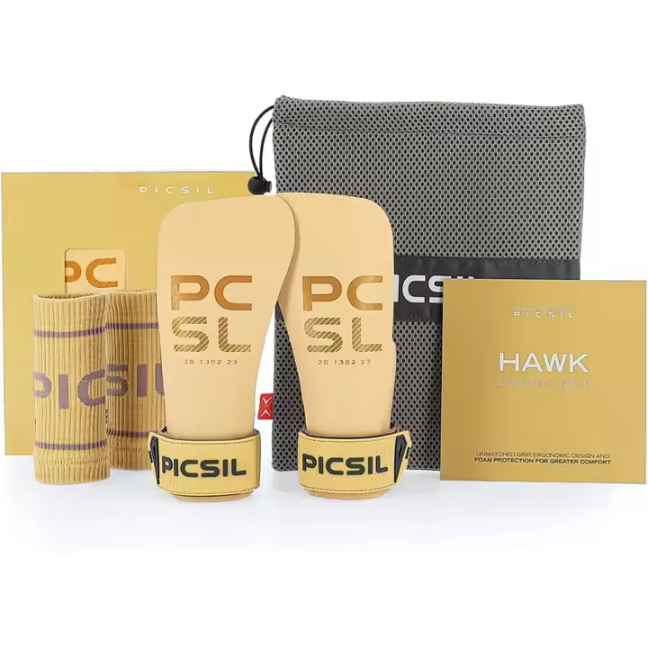 PICSIL Calleras Hawk + Muñequeras + Bolsa, Uso Sin Magnesio, Agarre en Todas Supercies y Tipo de Barras, Diseñadas para Todos los Atletas, Callerras para Crosstraining, Gimnasia - 1