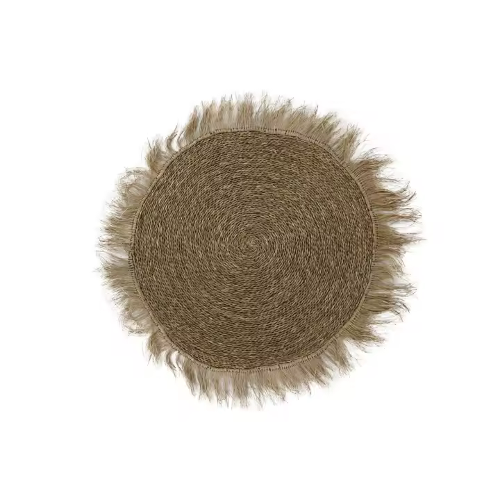 ALFOMBRA FIBRA YUTE 125X125X1 FLECOS NATURAL TX175570 - 1