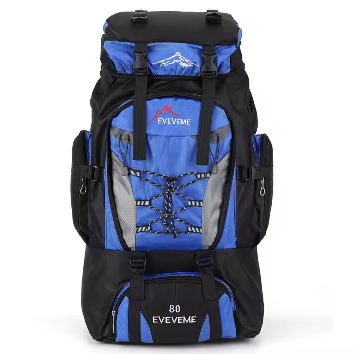 Mochila De Escalada 80L Con Correas Ajustables Para Viajes Al Aire Libre Mochila De Montaña Para Senderismo Accesorios De Escalada De Nylon Capacidad Grande - 1