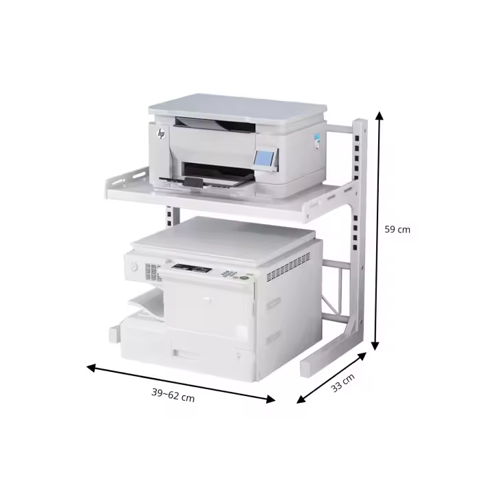 LUTODY - Estantería Microonda Organizador Multifuncional de Microondas 2 Niveles Para Hogar, Oficina y Despacho - Metal con Ganchos Auxiliares - Ideal para Microondas, Tostadora, Impresora y Escáner - Uso Multiuso - 1