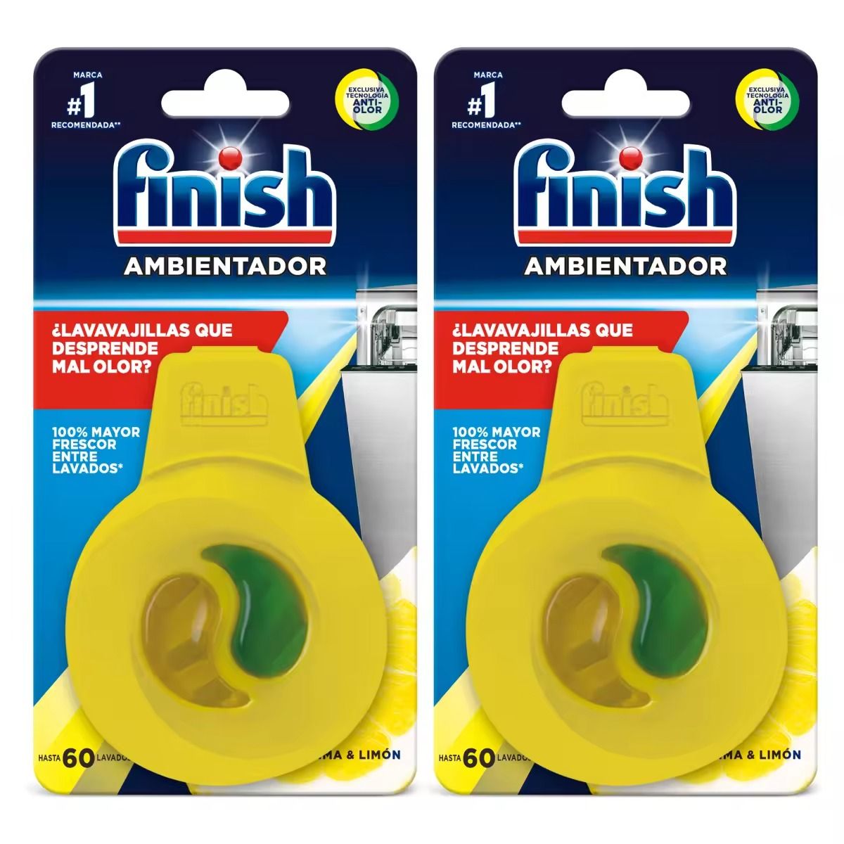 Finish AMBIENTADOR LIMÓN Lavavajillas, Evita Mal Olor, Aroma Fresco Lima Limon, Frescor, Fácil de Utilizar, Recomendado, Profesional
