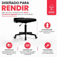 LUTODY - Silla de escritorio oficina con reposacabeza ajustable, Gaming, Respaldo red de malla transpirable, Soporte lumbar, Ergonómica con forro de nailon, Reposabrazo abatible, Rueda giratoria 360º, Pata PP, Escritorio, Para despacho centro trabajo - details 2