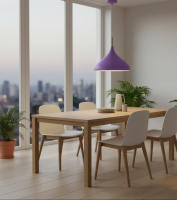 BEL AIR HOME - Lámpara colgante BAVIERA de metal y madera, altura ajustable para salón, comedor o rincón de lectura, diámetro 30 cm, compatible con bombilla E27 (no incluida) - details 3