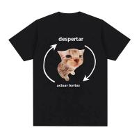 Camiseta Gráfica De Gato Divertido Para Hombres Y Mujeres Algodón 100% Manga Corta Estilo Casual Impresión Act Silly Meme - details 1