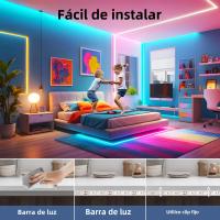 Fresnel LED RGB De Tira USB Luz Cambiante Bluetooth Control Remoto Música Sincronizada DIY Lámpara De Ambiente Para TV Pared Habitación Decoración De Hogar - details 10