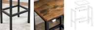 VASAGLE Taburete de Bar, Taburete Alto, Juego de 2, Industrial, para Cocina, Comedor, Sala de Estar, Marrón Rústico y Negro - details 2