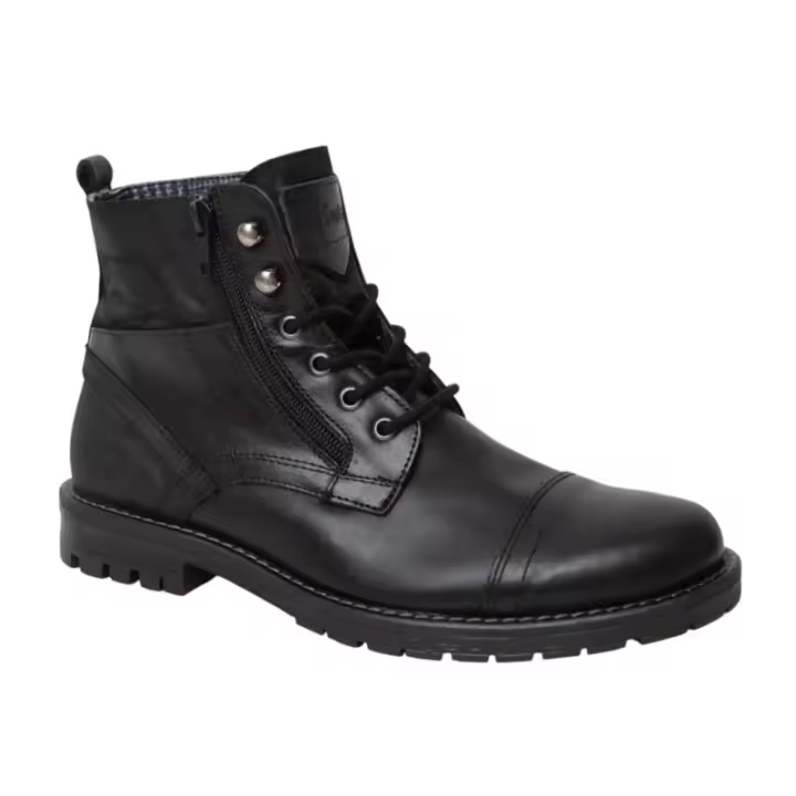 BOTIN 4169 Estilo Versátil: Botines de hombre con un diseño robusto y a la moda, perfectos para un look casual, urbano o semi-formal durante el otoño e invierno. Doble Cierre: Incorporan cordones frontales para un ajuste clásico y una cr - 1