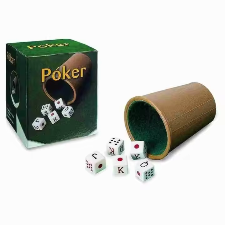 CUBILETE POKER FORRADO + DADOS CAYRO - 1