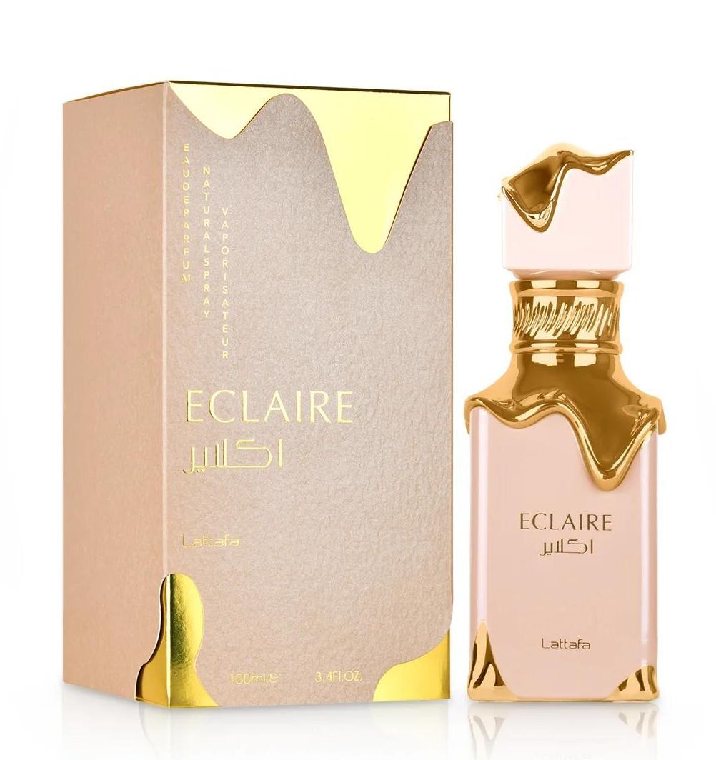 Eclaire Lattafa 100 ML para Mujer - Fragancia Oriental Gourmand con Caramelo, Praliné y Flores Blancas, Perfume Hecho en Dubái