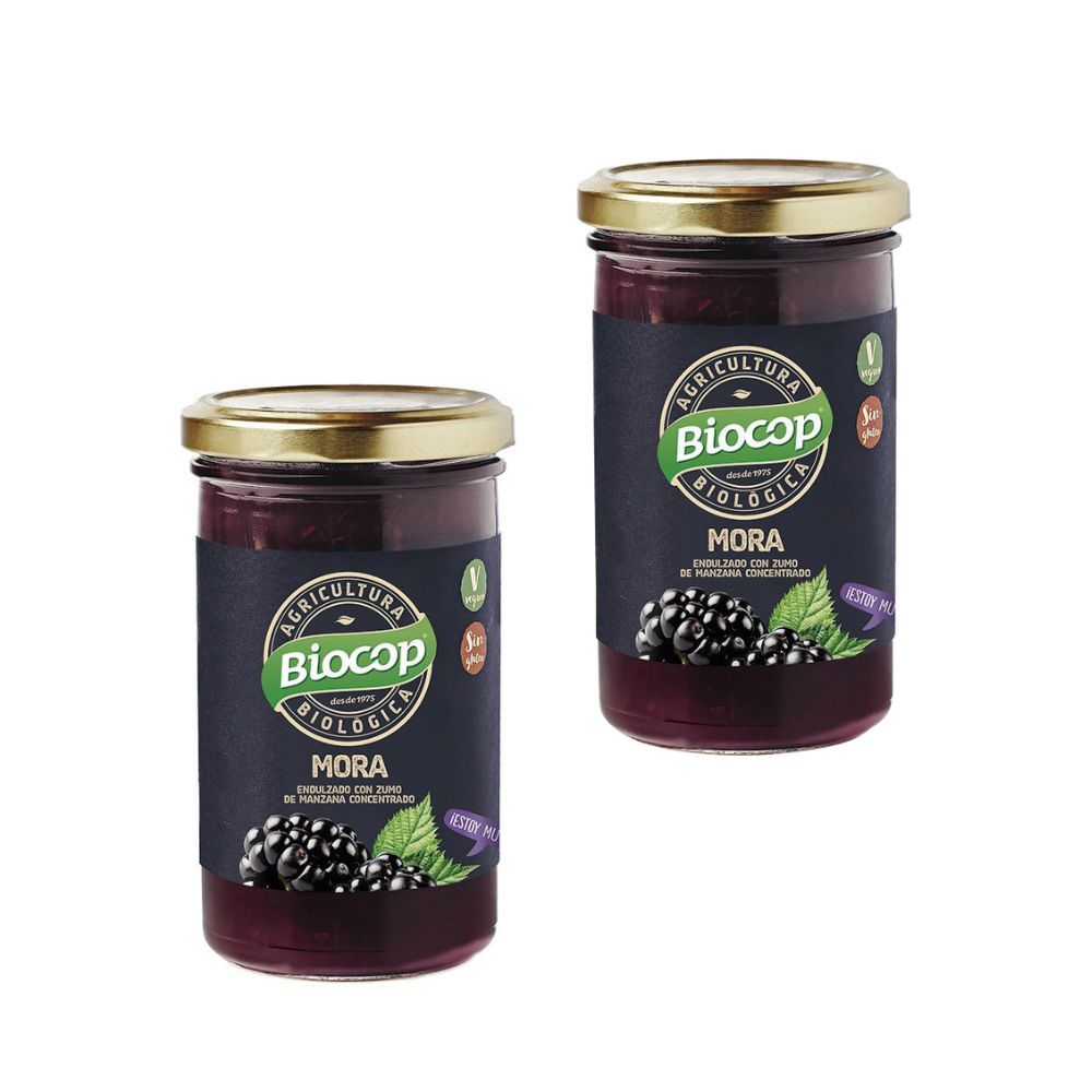 Compota de mora Packs 2 Sin gluten Vegana Biocop