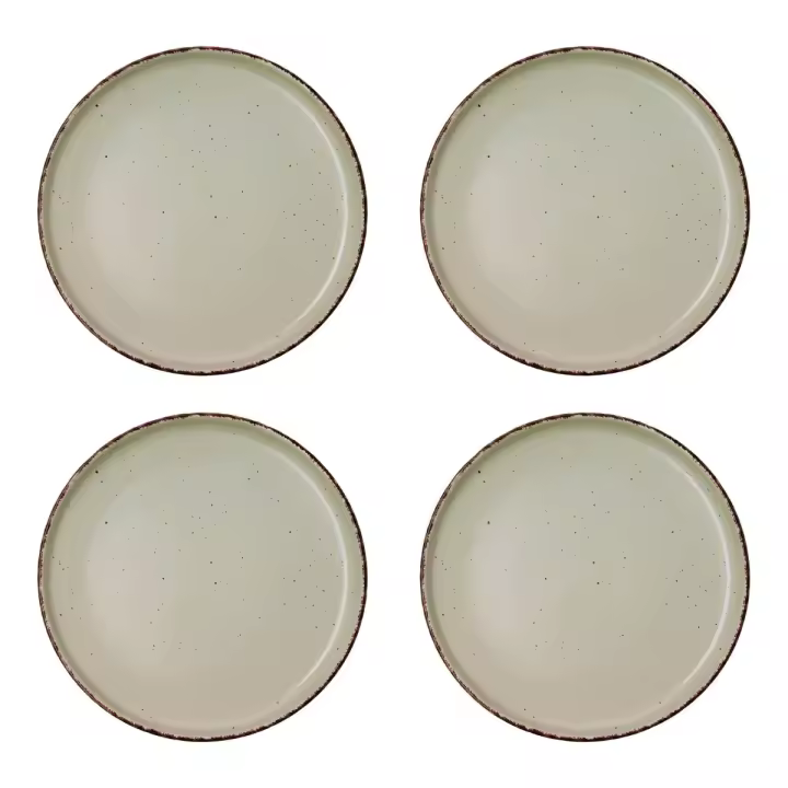 QUID DUNA 4 Plato Llano Cerámico 26,5x2,8CM Verde Decorado Gran tamaño para raciones extrasaludables Apilable - 1