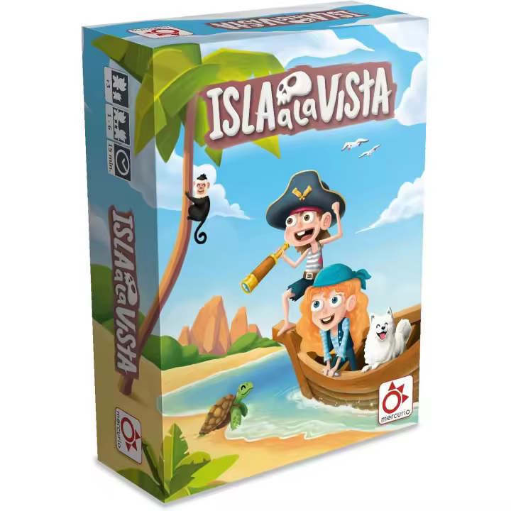 MERCURIO - ISLA A LA VISTA - Emocionante Juego de Mesa Cooperativo y de Memoria para Niños y Adultos - Ideal para toda la familia - Catalejo y Cañón Pirata Incluidos - 1 a 6 Jugadores - 1