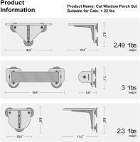 Hamaca de Ventana para Gatos con Doble Escalón y Rascador – Cama Elevada de Madera para Gatos de Interior, Sistema Compatible con Perchas de Ventana, Ideal para Dormir, Trepar, Rascar y Observar desde las Alturas - details 2
