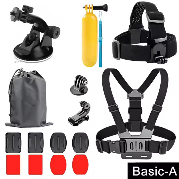 Kit De Accesorios Para Cámara De Acción Compatible Con Gopro Hero 12 11 10 9 8 7 6 5 4 Max Mount Session YI 4K SJCAM EKEN Osmo AKASO APEMAN Resistente Al Agua - 1