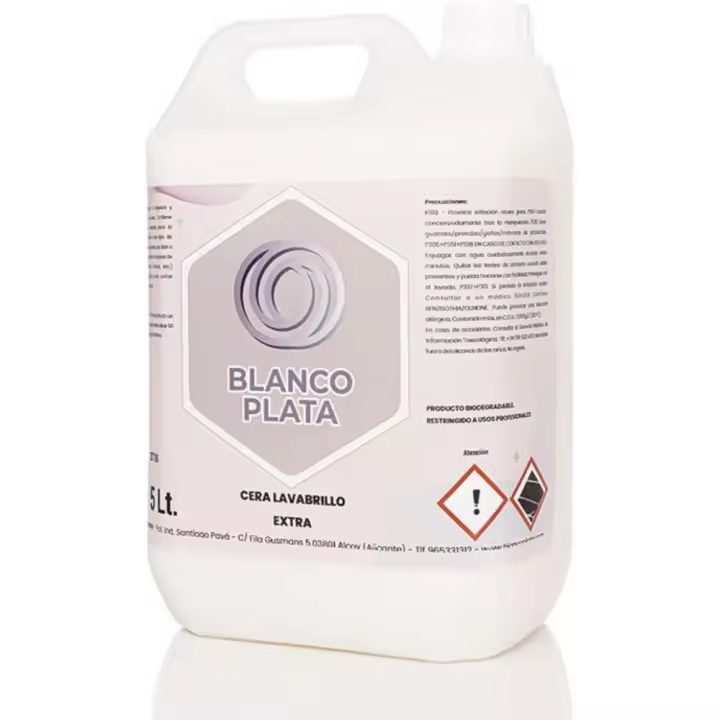 Fregasuelos con Cera Abrillantadora Blancoplata 5 litros - Ideal para limpieza y mantenimiento de suelos en todo tipo de superficies - Resistente y antideslizante - 1