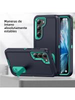 Funda De Teléfono Doble Capa Antideslizante Para Samsung Galaxy S24 S23 S22 plus Ultra A15 A54 A14 A13 A53 A03S Resistente Al Choque Y a Los Golpes Con Soporte De Pie - details 0