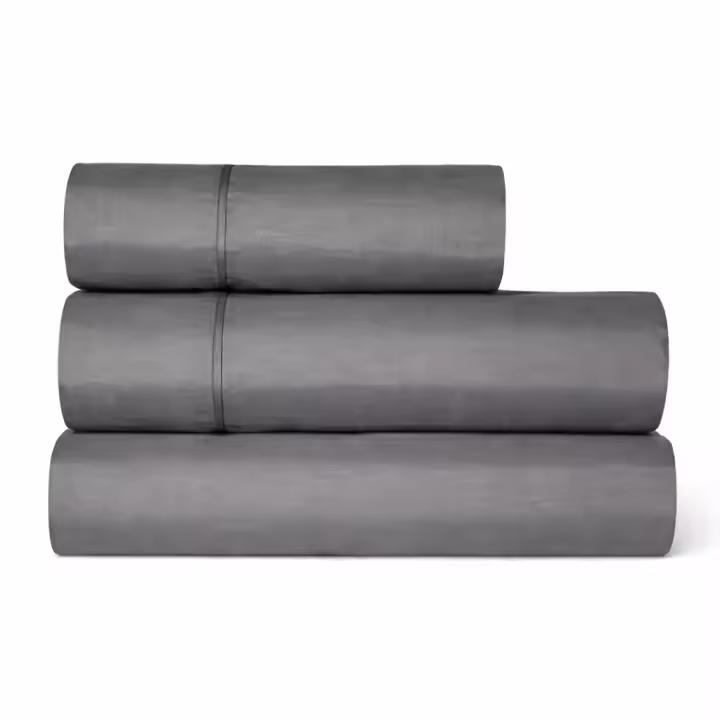 Juego de Sábanas Liso Paduana COLORS 144 Hilos, 50% Algodón 50% Poliéster, Antipilling, En Gris, Beige, Blanco y Nude, Sábanas Lisas con Aplique, Camas 90, 105, 135 y 150 cm - 1