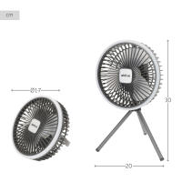 Aktive - Ventilador silencioso, Ø17 cm, incluye trípode y soporte trasero, luz LED blanca, 3 velocidades de aire, cargador USB incluido, carga en 1,5-5 horas, ventilador silencioso para dormir, viajar - details 3
