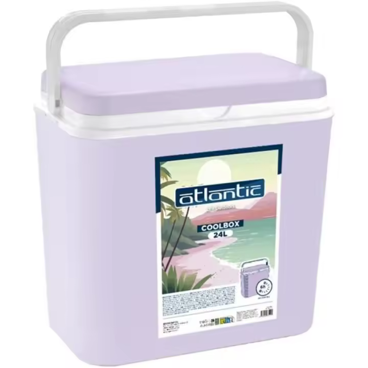 Atlantic - Nevera Portátil Térmica capacidad 10L/18L/24L/30L - Cool Box Resistente de Polipropileno - Ideal para Camping, Playa, Jardín, Barbacoas y Piscina. Disponible en 3 colores: azul, lila y eucalipto. - 1