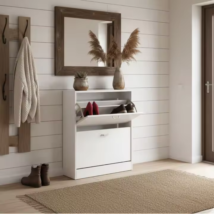 No-Brand Zapatero Boreal 2 Puertas Abatibles 12 Pares 80x63x24 Cm - Organizador de Zapatos Compacto y Minimalista - 1