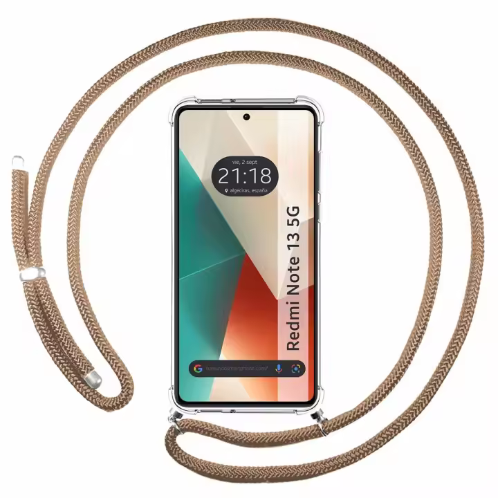 Funda Colgante Transparente para Xiaomi Redmi Note 13 5G con Cordon Camel - 1