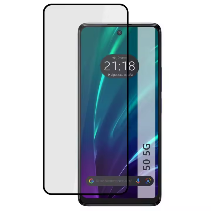 Tumundosmartphone Protector Cristal Templado Completo 5D Full Glue Negro para TCL 50 5G Vidrio - 1