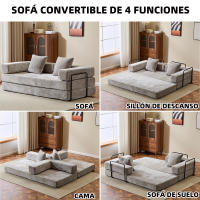 Sofá cama convertible de chenilla suave Sinaopus, asiento doble, no requiere montaje - tela resistente a los arañazos, imprescindible para apartamentos cómodos - details 3