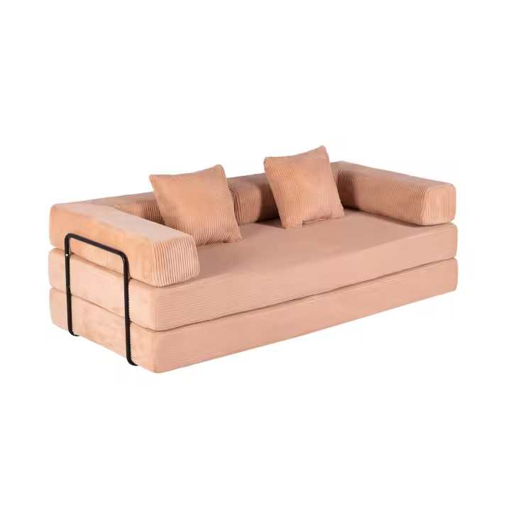 Sinaopus Sofá Cama Plegable de Pana, 2 en 1 Sillón Futon y Colchón, Relleno de Espuma, Sin Montaje, Ahorro de Espacio para Salón, Invitados - 1