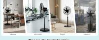Artree | Ventilador de Pie Potente 75W, 3 Velocidades Ajustables, Silencioso, Oscilante, Altura Regulable, Base Reforzada. Ventilador para casa, dormitorio, oficina. Negro - details 4