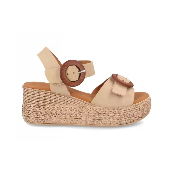 Sandalia de Plataforma Mujer 3777 BDA: Estilo Natural y Confort Premium Eleva tus pasos este verano con la elegancia rústica de las sandalias BDA. Este modelo destaca por su diseño de inspiración orgánica, combinando la suavidad del serraje con detalles - 1