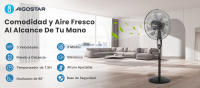 AIGOSTAR Ventilador de Pie con Mando a Distancia, 9 Aspas, 3 Velocidades & 3 Modos, Temporizador 7.5 Horas, Oscilante 80° - details 0