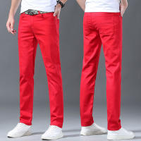 Nuevos Jeans Amarillos Rojos Y Blancos De Alta Calidad Para Hombres Cintura Alta Pantalones Casuales De Denuedo Clásicos De Marca 2024 Primavera Otoño - details 3