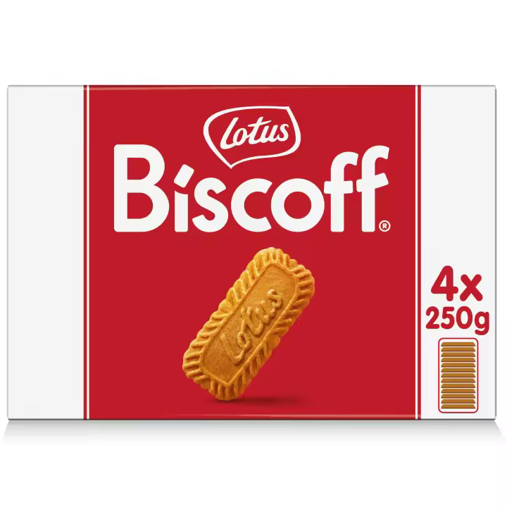 Lotus Biscoff | Galleta Caramelizada | Ingredientes de Origen Natural | Vegano | Sin Colorantes ni Aromas Añadidos | 4 x 250g | 1 kg - 1