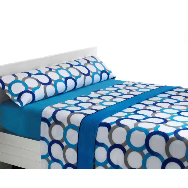 SABANALIA - Juego de sábana de coralina Aros (Disponible en varios tamaños y colores) - Máximo confort y protección contra el frío - 240 grs/m² - 100 % Microfibra de Poliéster - 1
