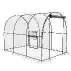 Invernadero túnel para tomates Outsunny Garden Superficie del suelo 6 m² 3L x 2W x 2H m Marco tubular reforzado Puerta con cremallera 2 ventanas enrollables - Transparente - 1