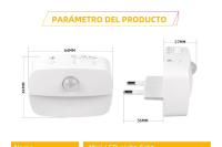 Lámpara Nocturna LED Mini Con Sensor De Movimiento PIR 3 Modos Para Dormitorio Lámpara De Borde De Cama EU Enchufe Para Armario Corredor Baño - details 2