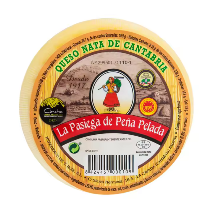 La Pasiega de Peña pelada – Queso Nata de Cantabria D.O.P | Queso Artesano de Leche de Vaca Frisona, Sabor Suave y Mantecoso, Origen Cantabria - 1