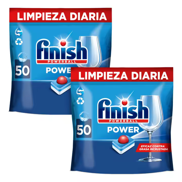 Finish Powerball Powel All in 1 Regular 100 | 250 Pastillas para Lavavajillas, Limpieza y Brillo Diario, Eficaz contra Grasa, Profesional - 1