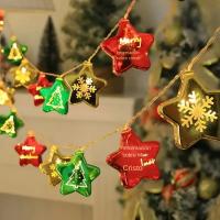 Luz De Navidad LED Estrella Electroplata Batería Incluida Cadena De Luces Para Decoración Festiva De Navidad Multicolor - details 3