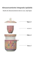 Juego De Té Portátil De Lujo Para Viajes 4 Piezas Incluye Taza De Té Y Tazas Para Invitados Kung Fu Teapot Set Para Exteriores - details 4